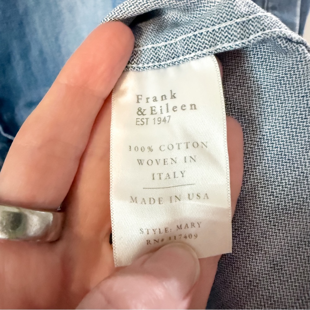 Frank & Eileen Mary Classic Shirtdress Famous Denim Vintage Stonewashed Indigo - Picture 6 of 11